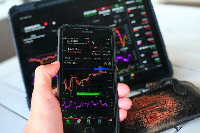 close-up of candlestick chart and market data on a monitor for trading education